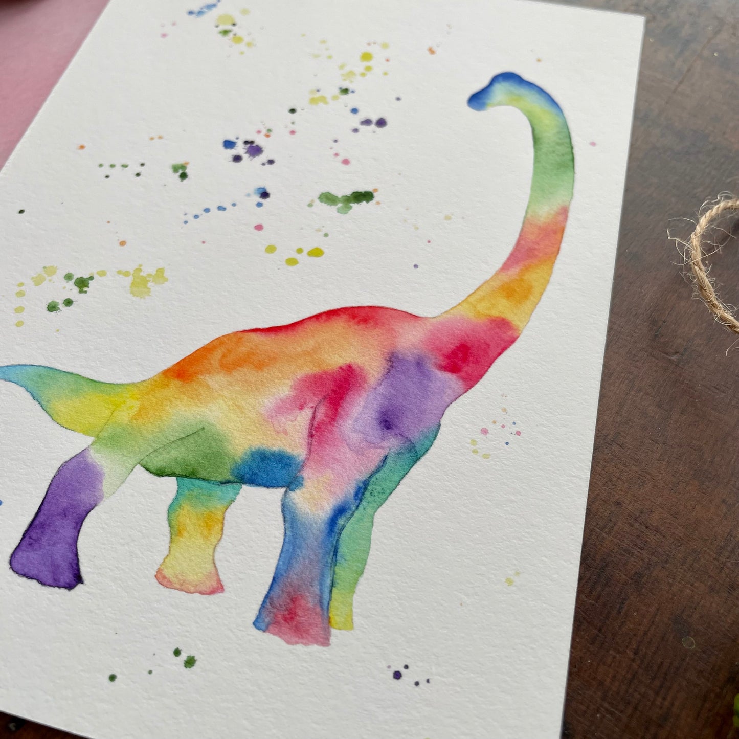 Rainbow Brachiosaurus Art Print
