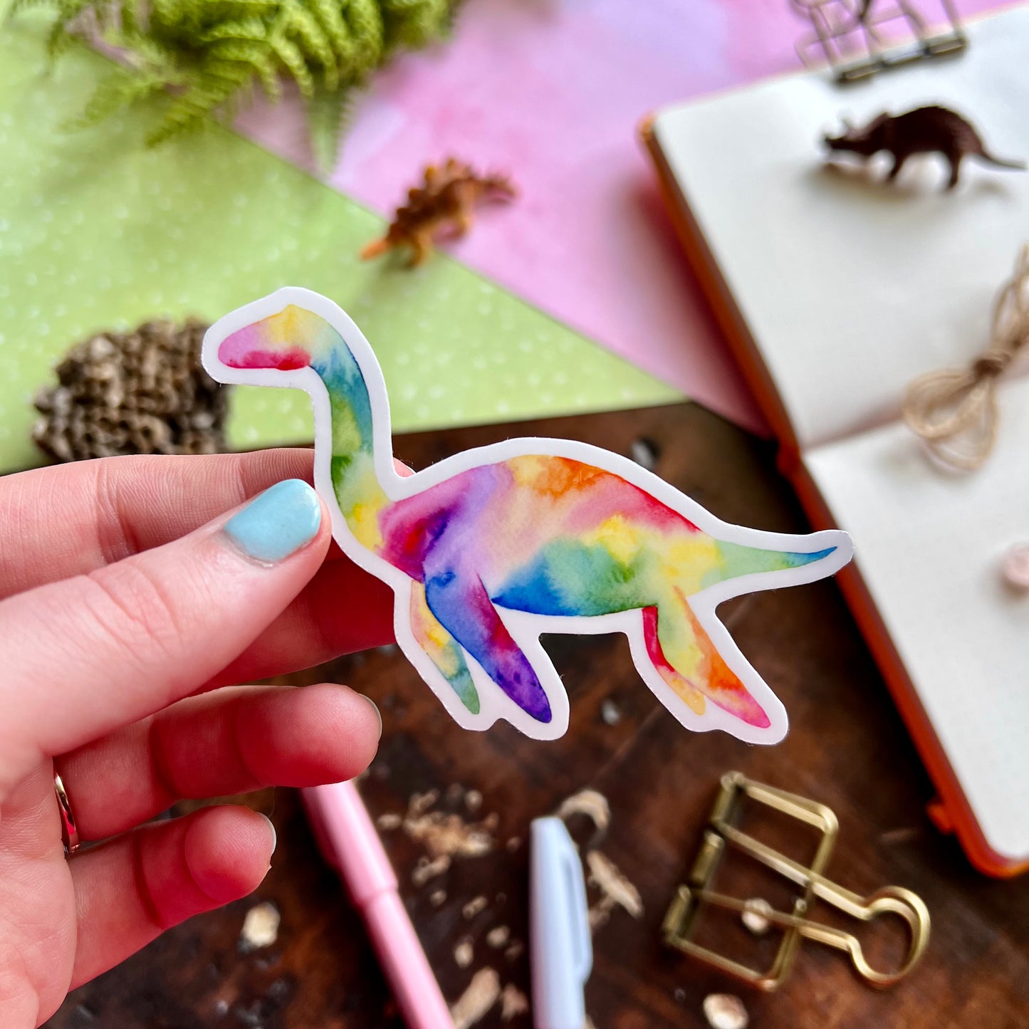 Rainbow Plesiosaurus Vinyl Sticker