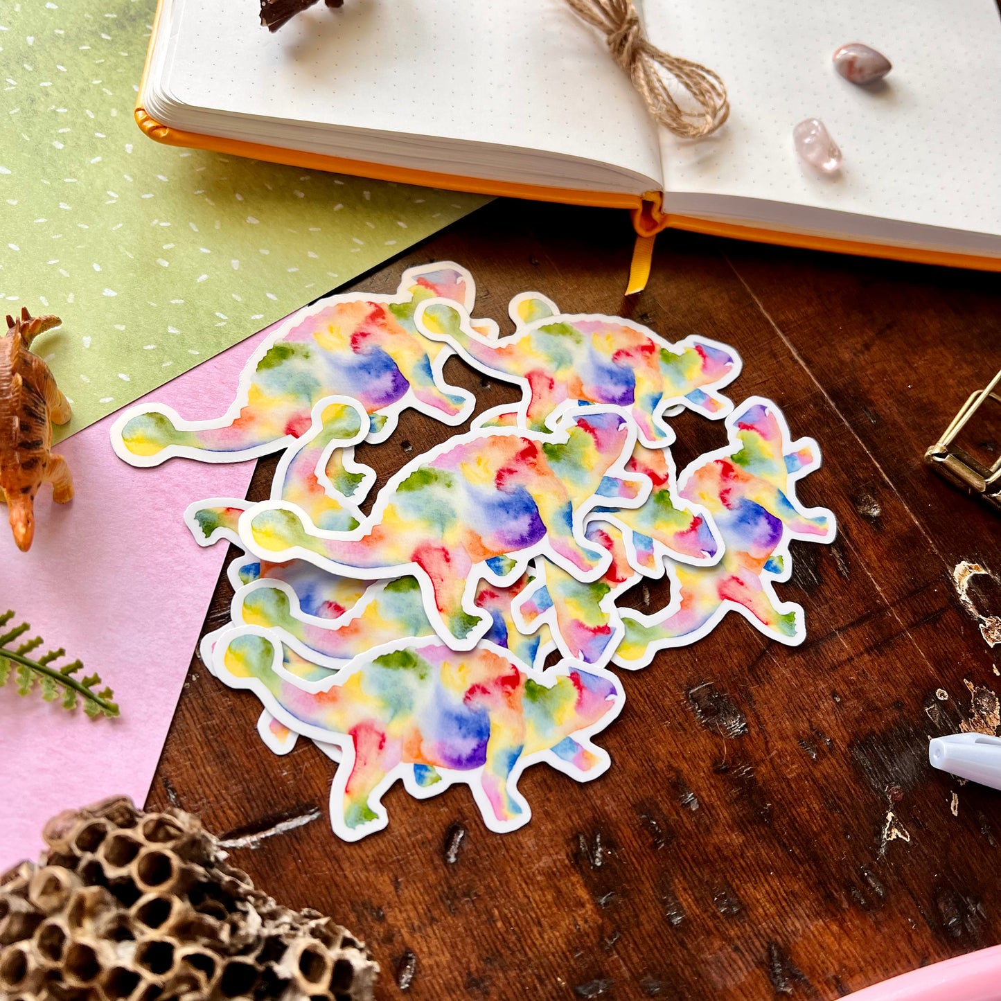 Rainbow Anklyosaurus Vinyl Sticker