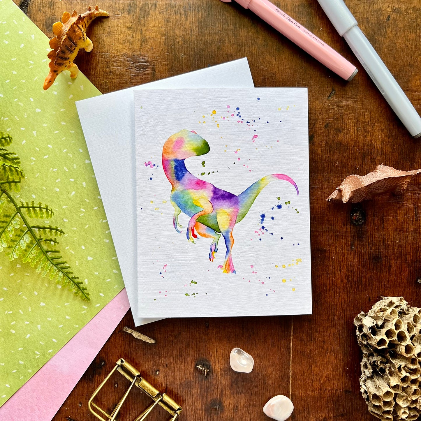 Rainbow Dinosaur Card Set 2