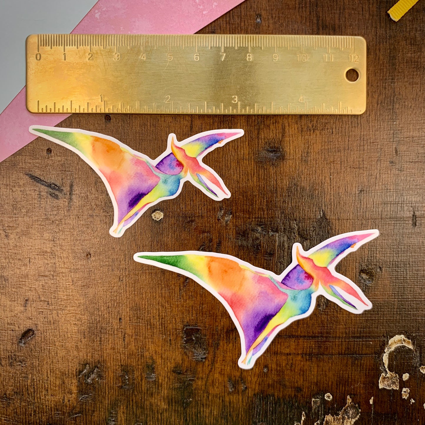 Rainbow Pterodactyl Vinyl Sticker
