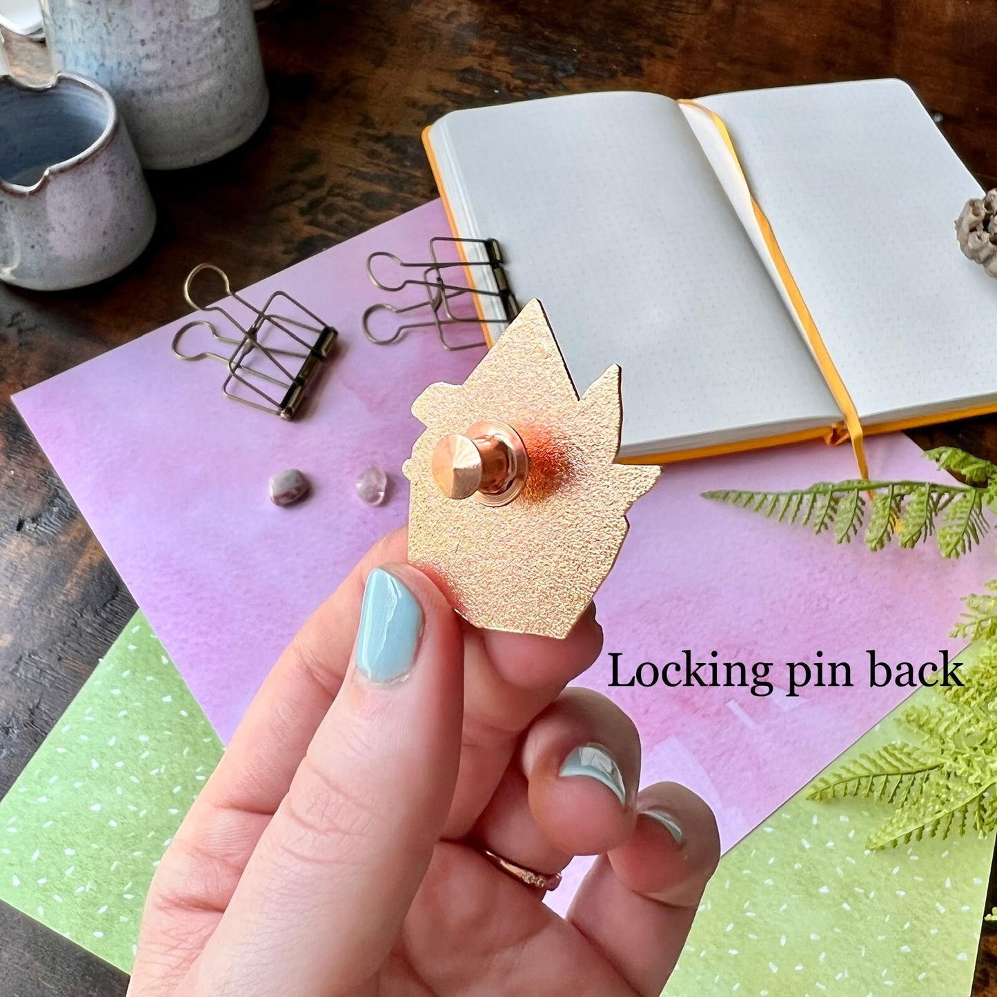 Blue Mushroom Terrarium Enamel Pin