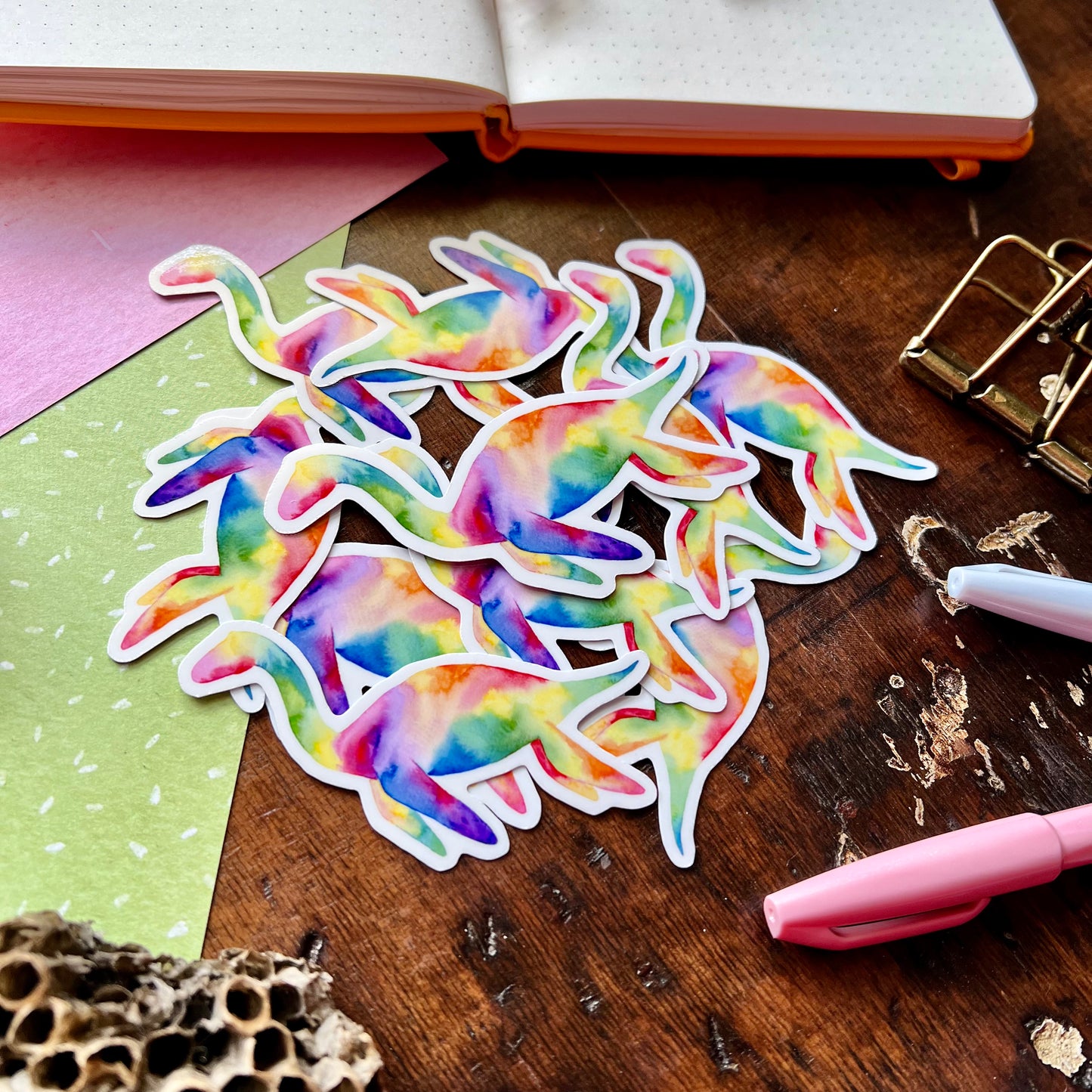 Rainbow Plesiosaurus Vinyl Sticker