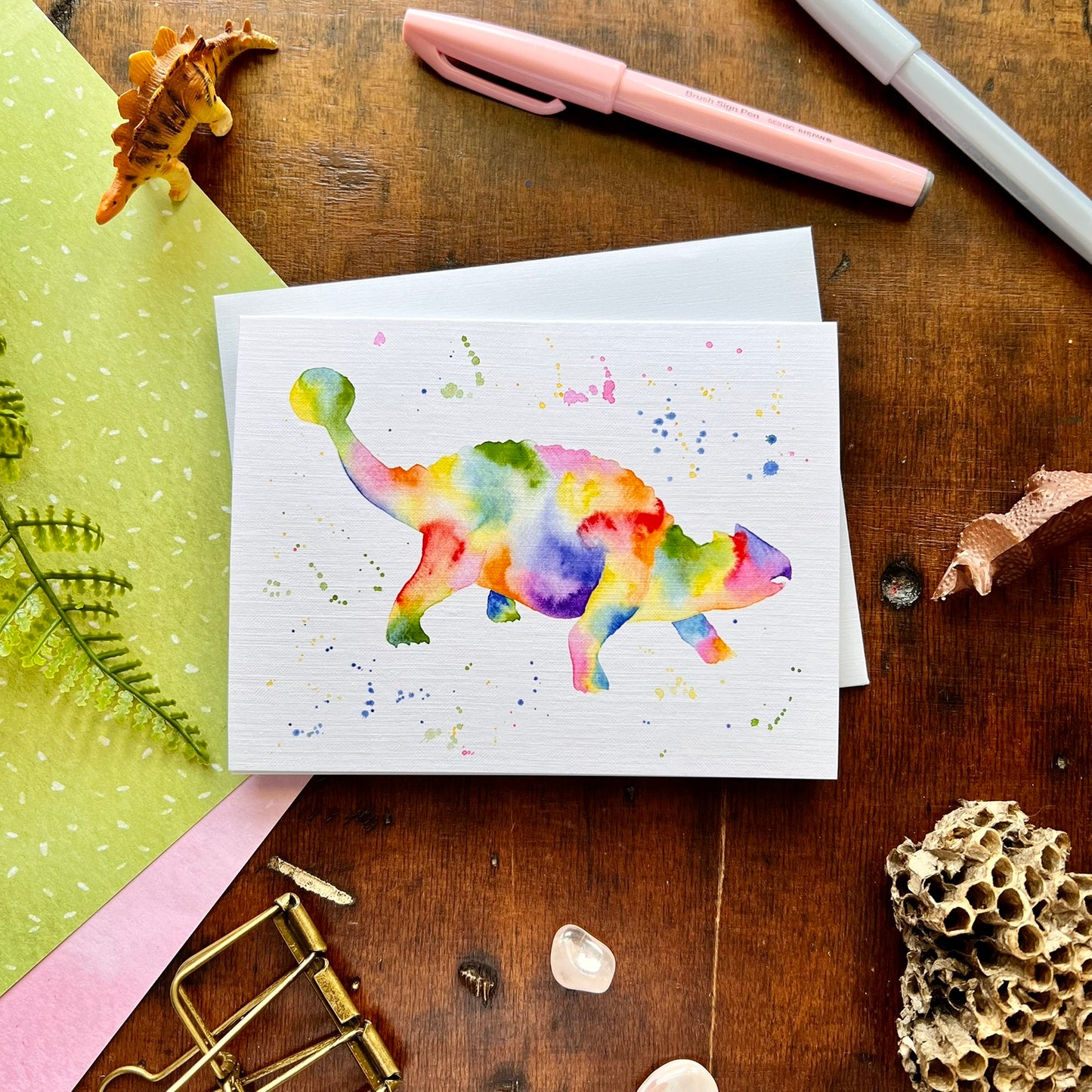 Rainbow Dinosaur Card Set 2