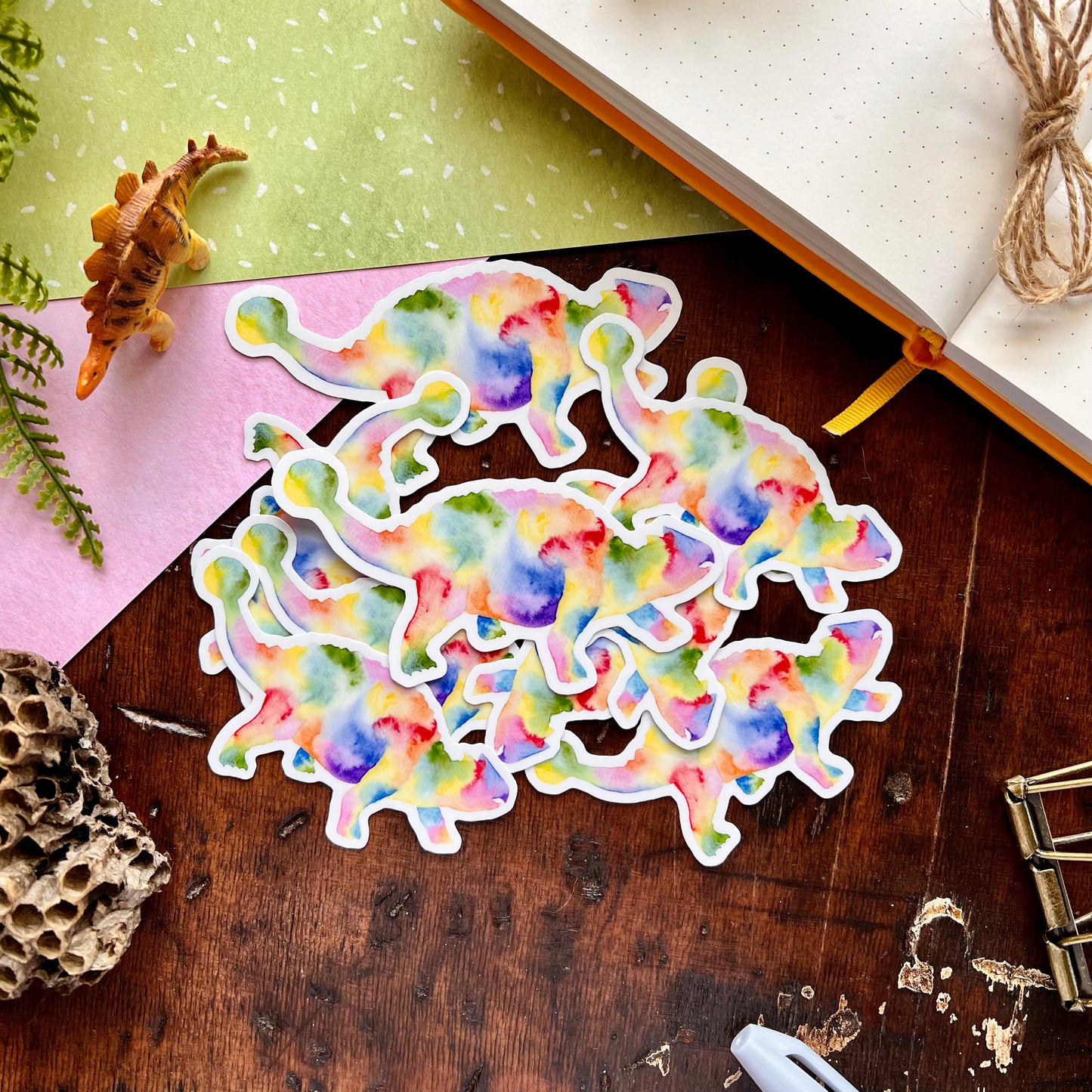 Rainbow Anklyosaurus Vinyl Sticker