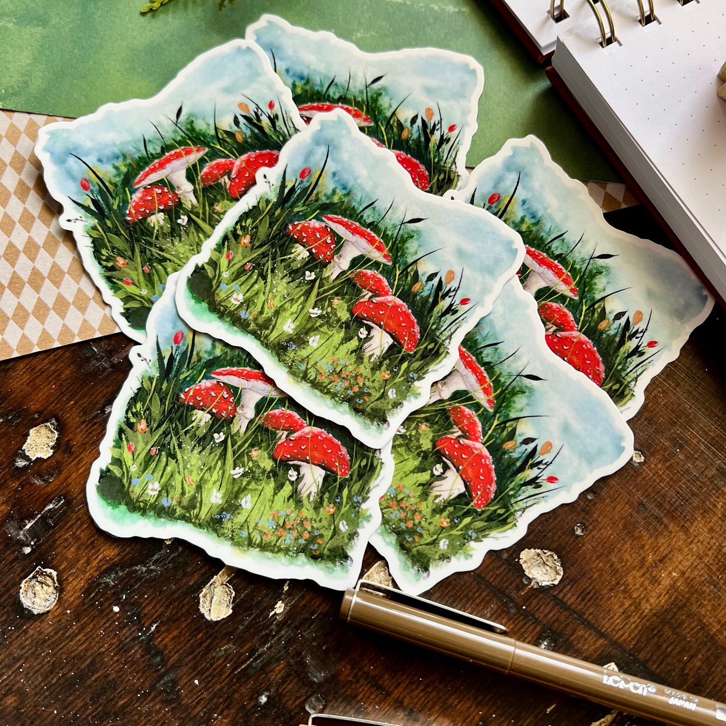 Mushroom Forest Vinyl Sticker