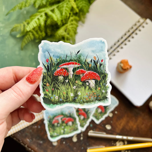 Mushroom Forest Vinyl Sticker