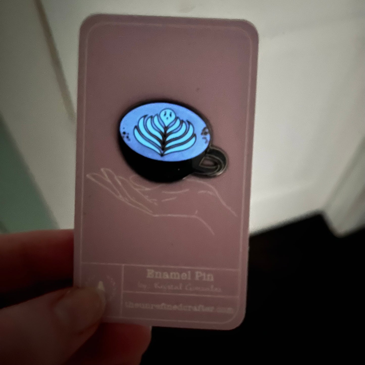 Witches Brew Latte Enamel Pin - Glow in the dark!
