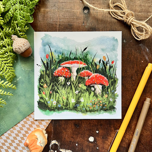 Mushroom Forest Art Print