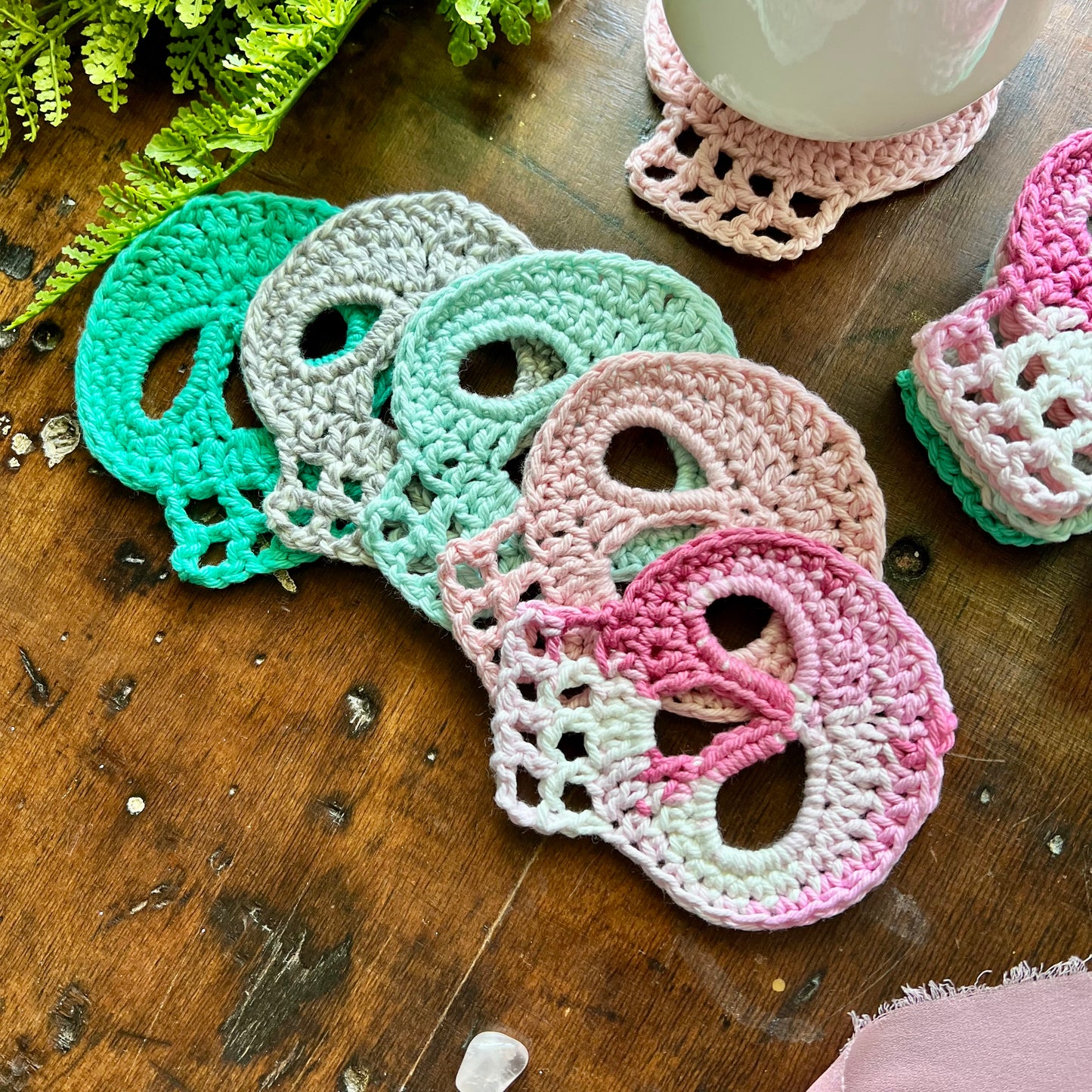 Skull Coaster Set | Bubblegum Palette