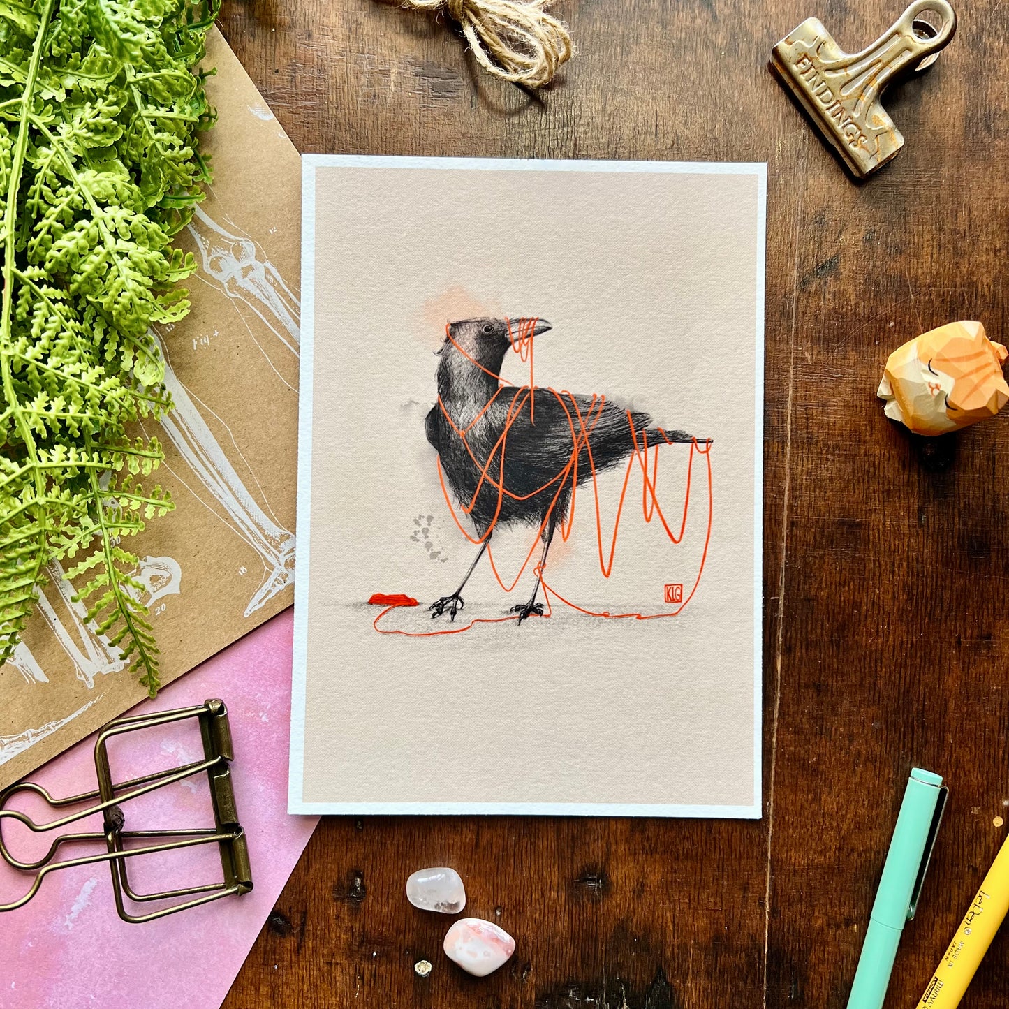 Tangled Crow Art Print