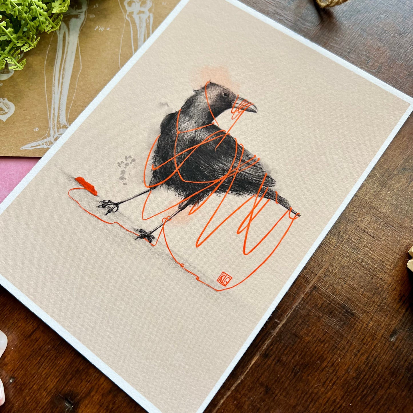 Tangled Crow Art Print
