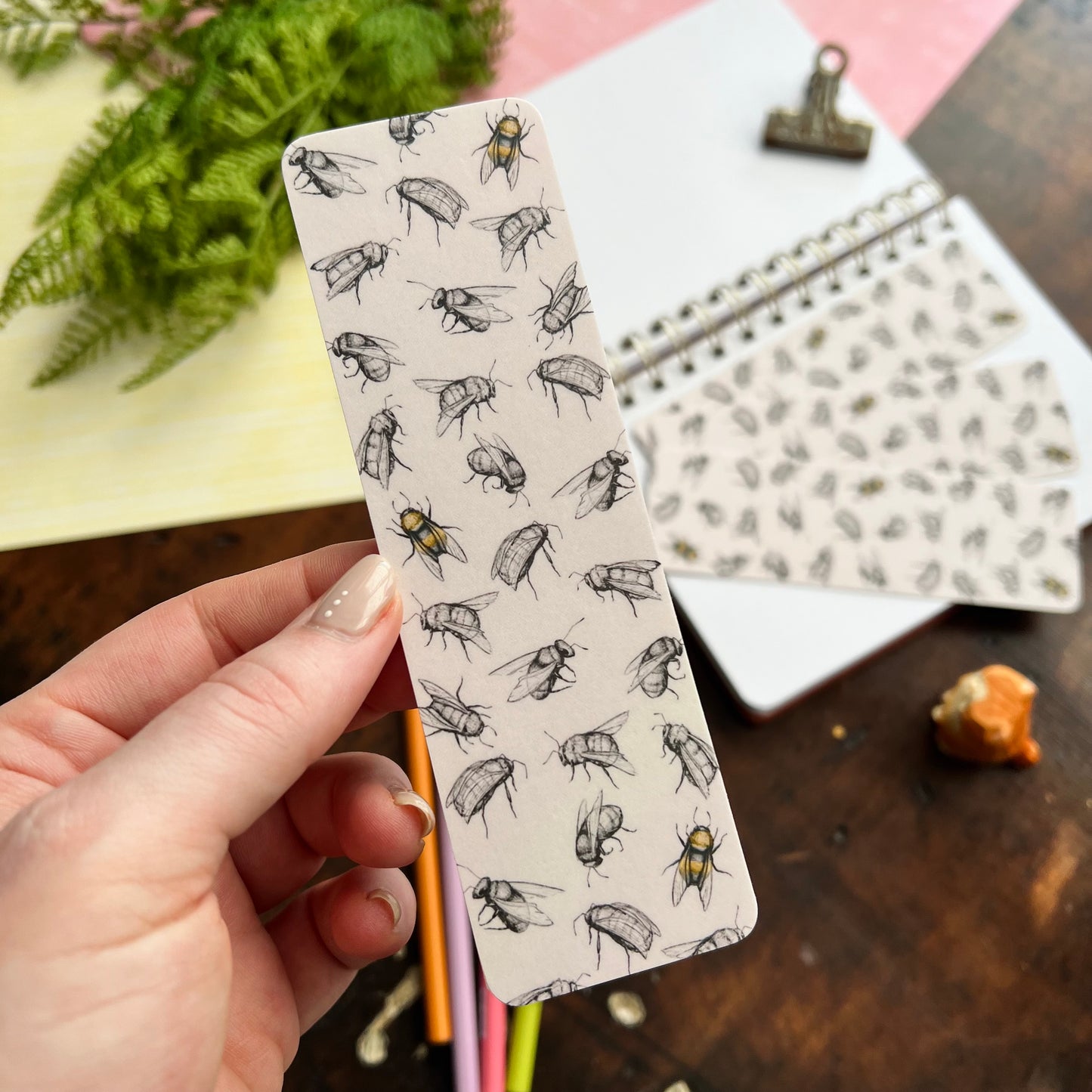 Sketchy Busy Bees Bookmark