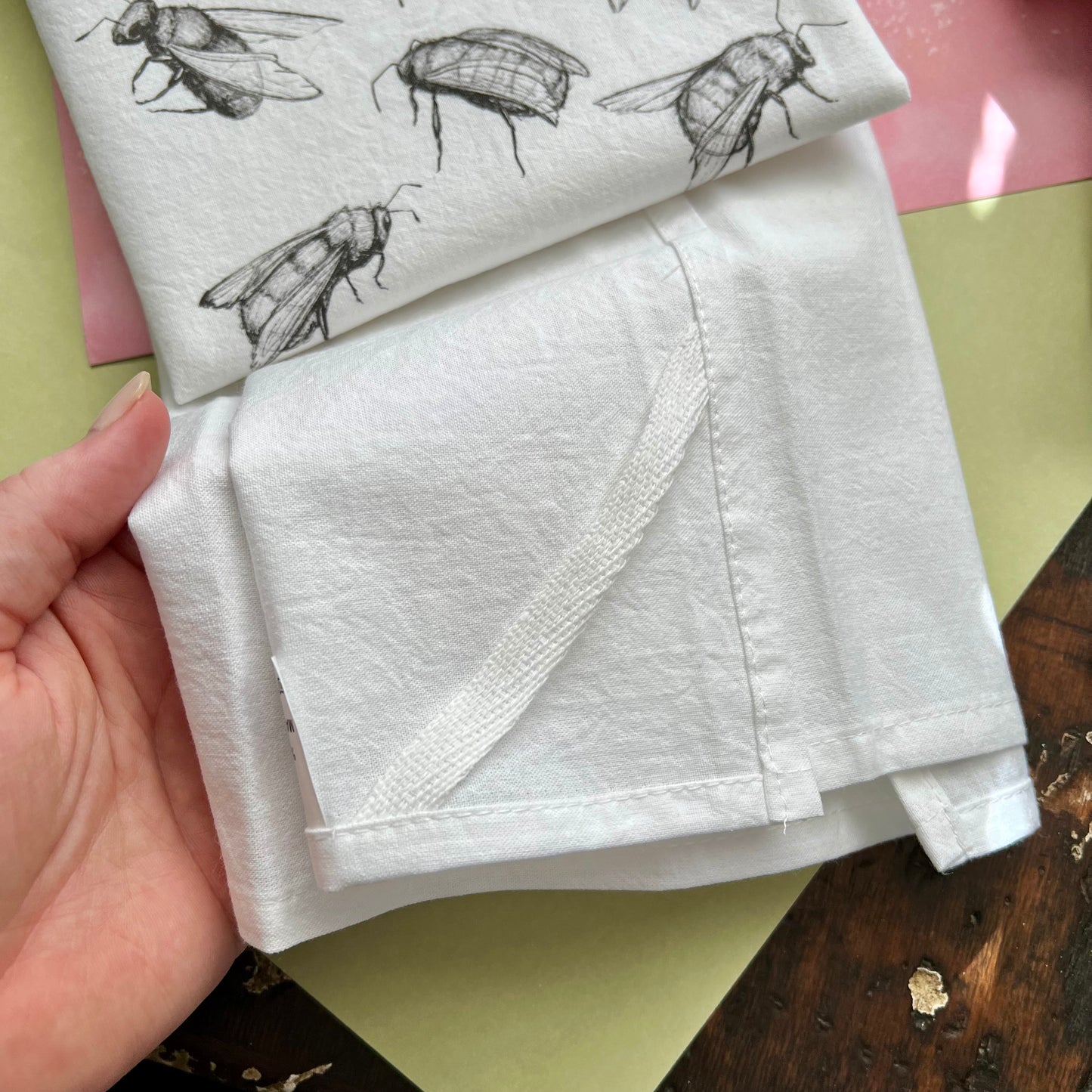 Sketchy Busy Bee Flour Sack Tea Towel