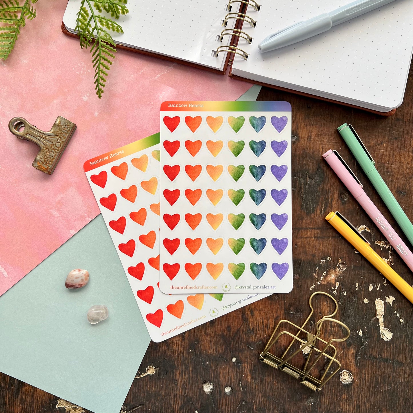 Rainbow Hearts Sticker Sheet