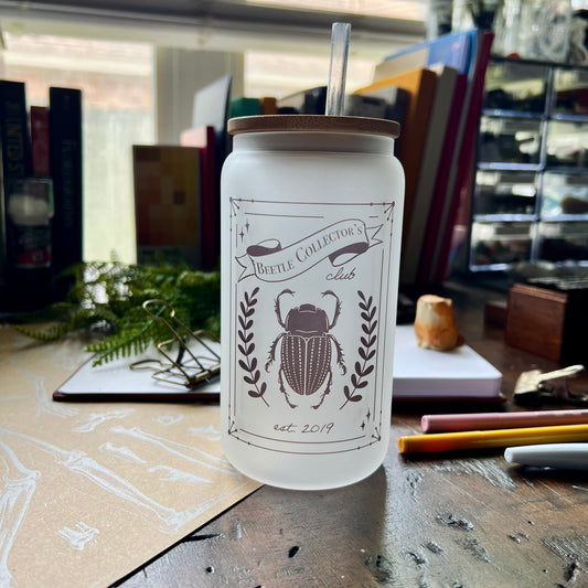 Beetle Collector's Club 16oz Frosted Glass Tumbler