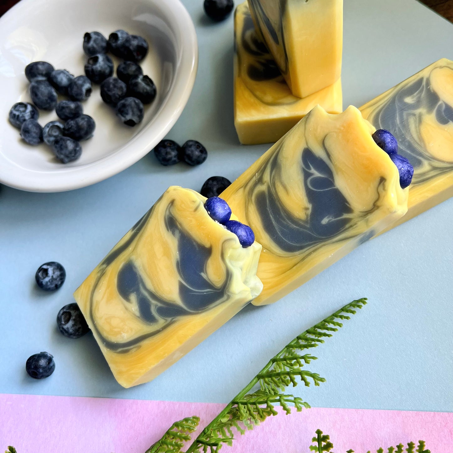 Blueberry Lemon Swirl Handmade Soap