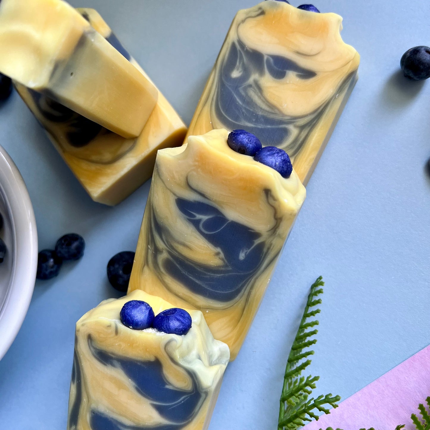 Blueberry Lemon Swirl Handmade Soap