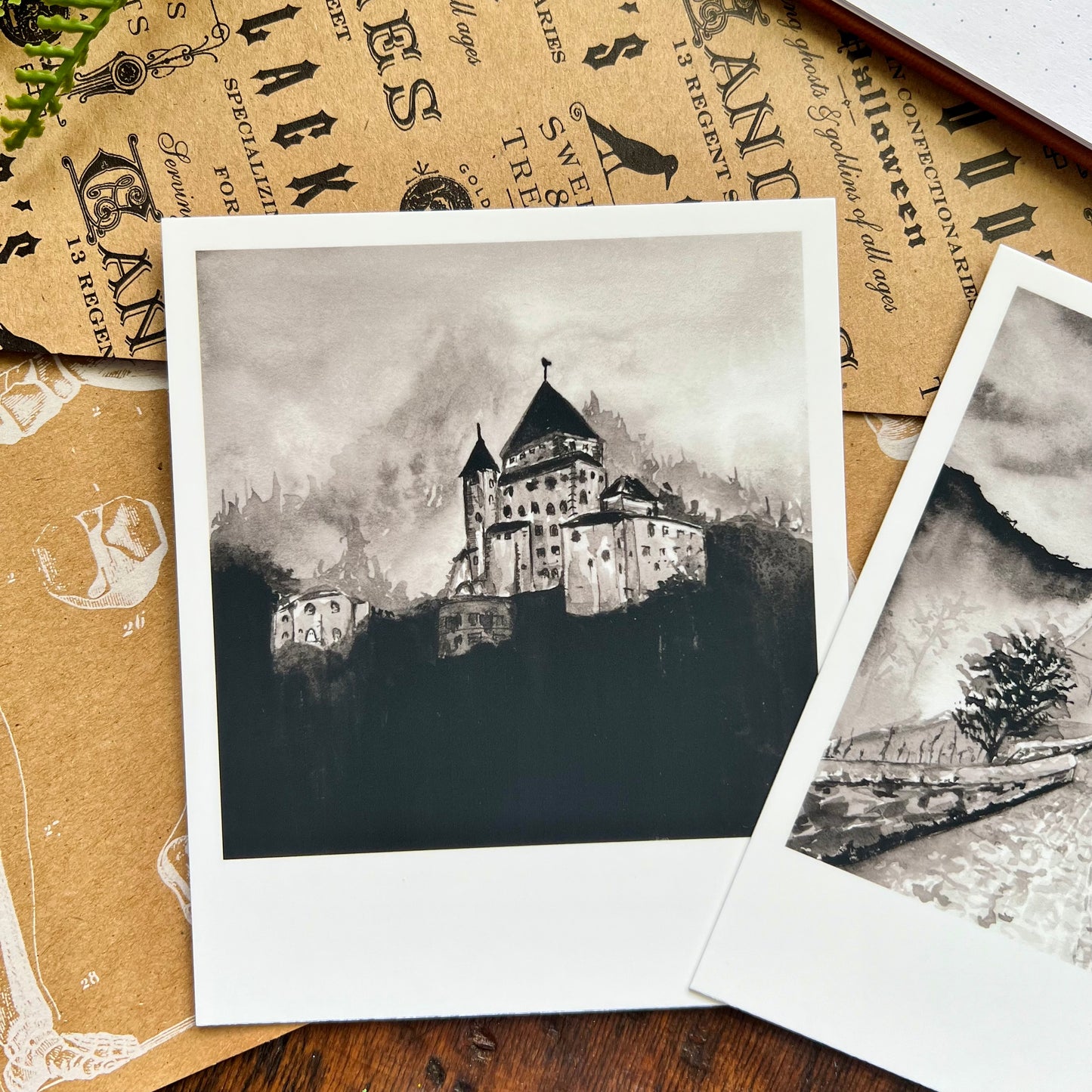 Haunted House Polaroid Style Postcard Set