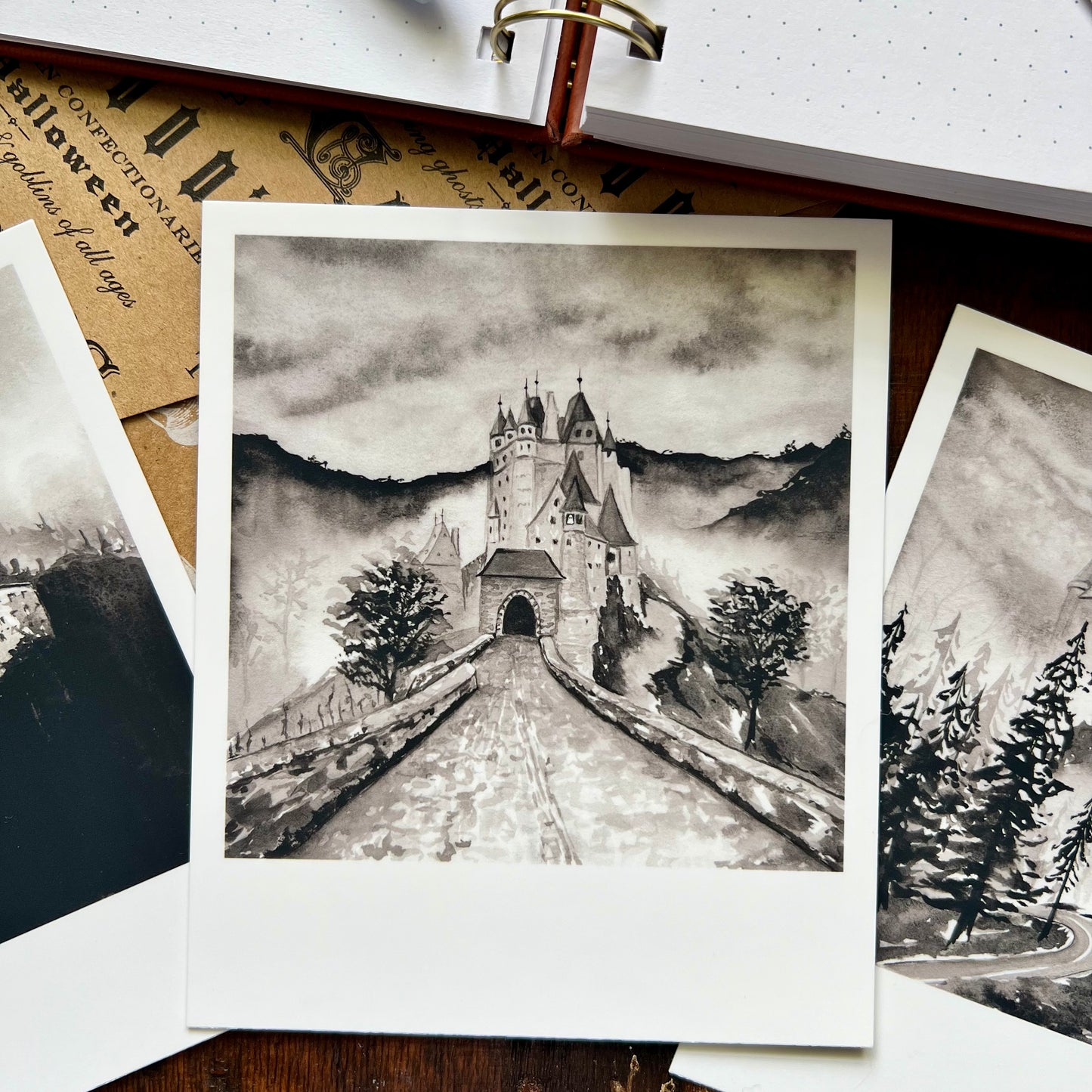 Haunted House Polaroid Style Postcard Set