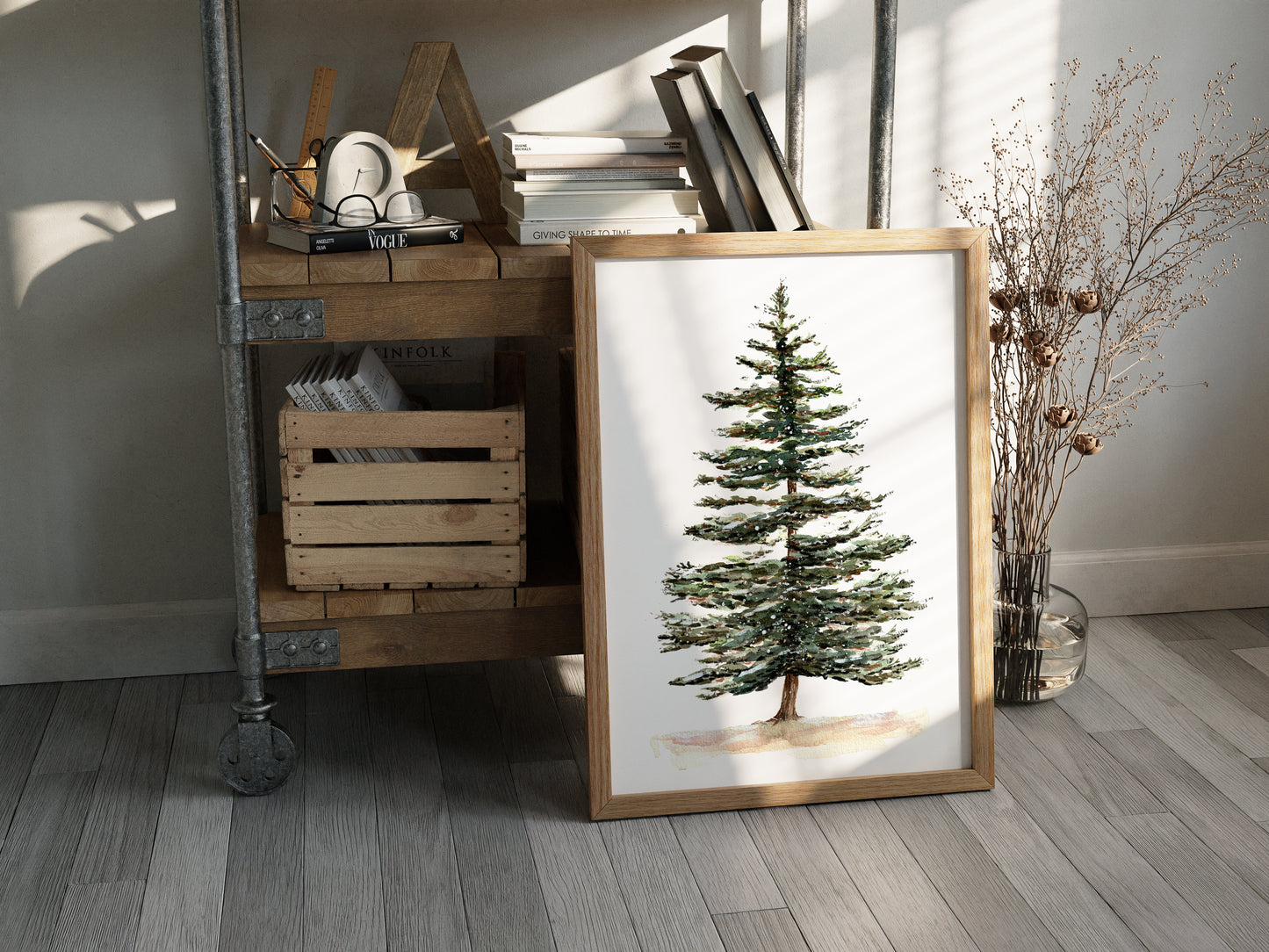 Pine Tree Watercolor Print