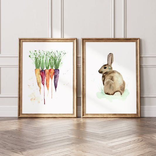 Bunny & Carrots Art Prints