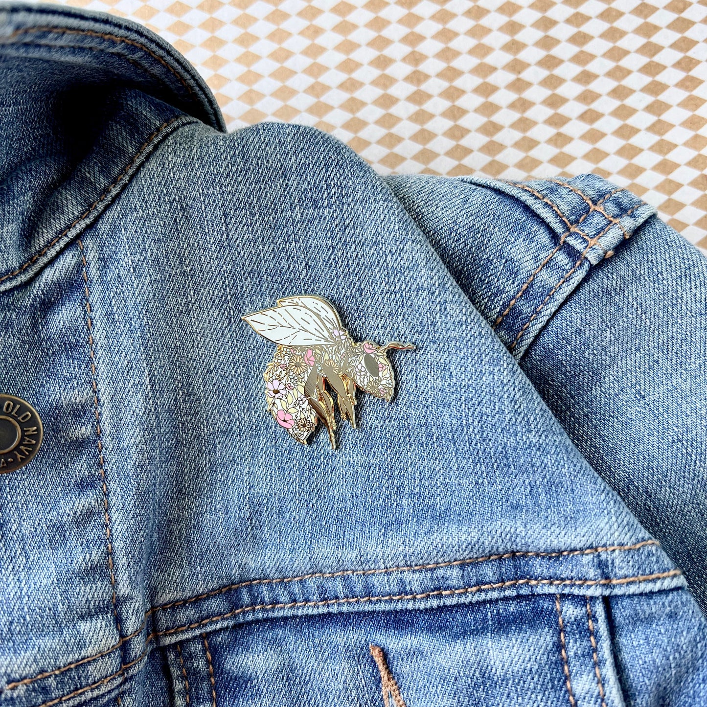 B Grade Floral Bee Enamel Pin