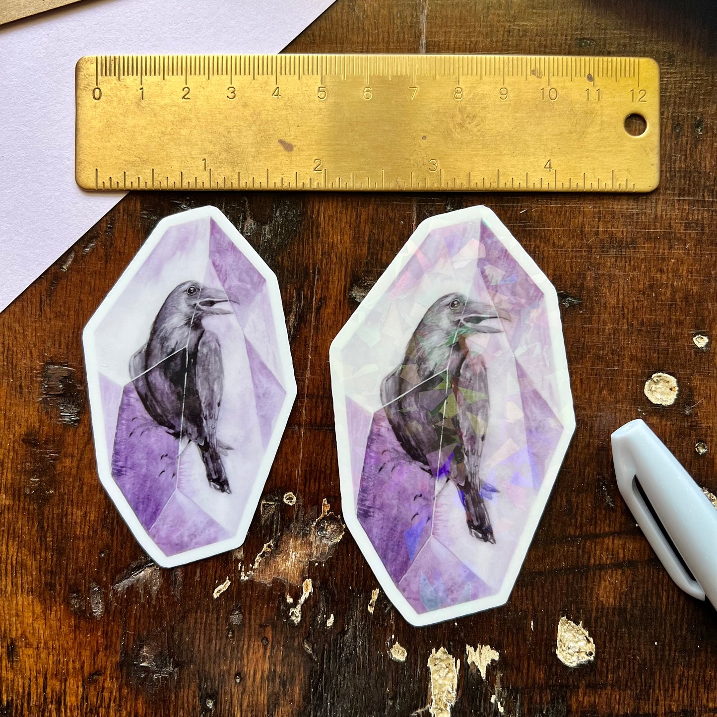 Raven in Amethyst Vinyl Sticker