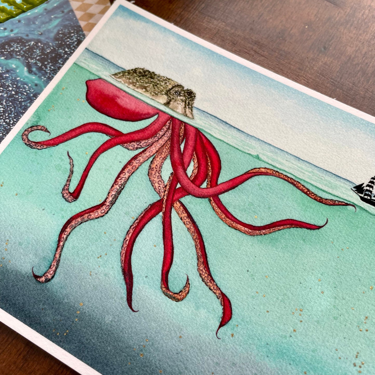 Kraken Watercolor Print
