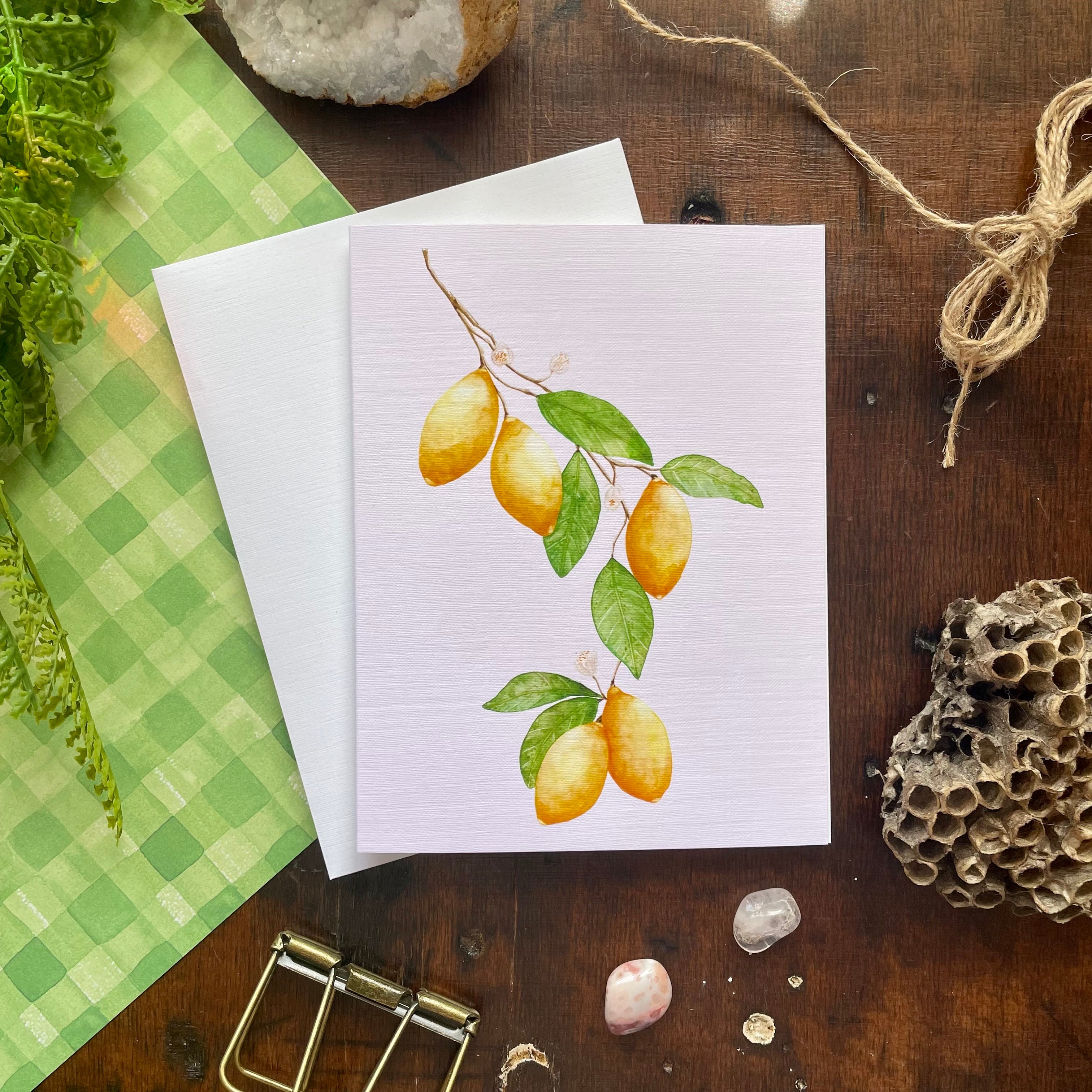 Lemon Bluecard Botanical Lemon Card – The Unrefined Crafter
