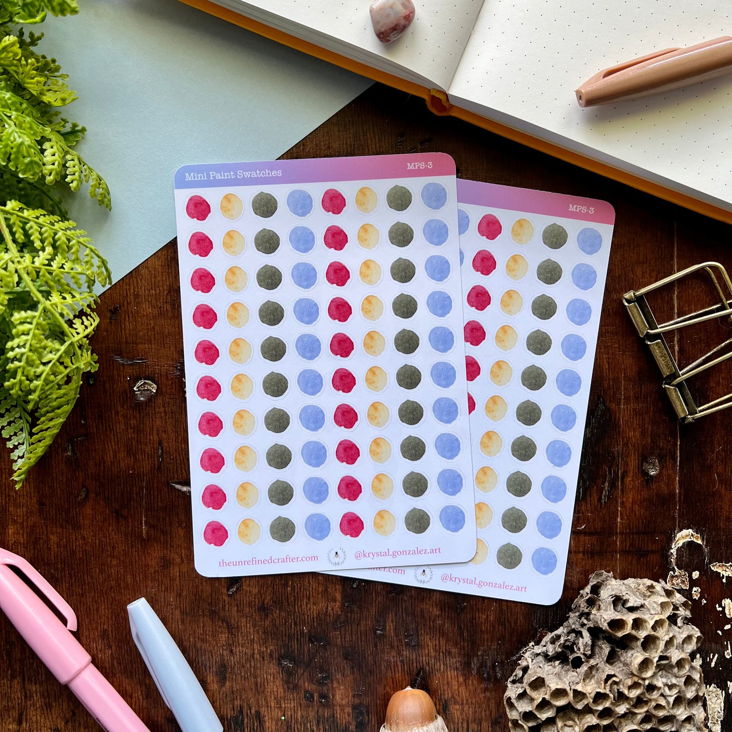 Mini Paint Swatch Dots Sticker Sheet