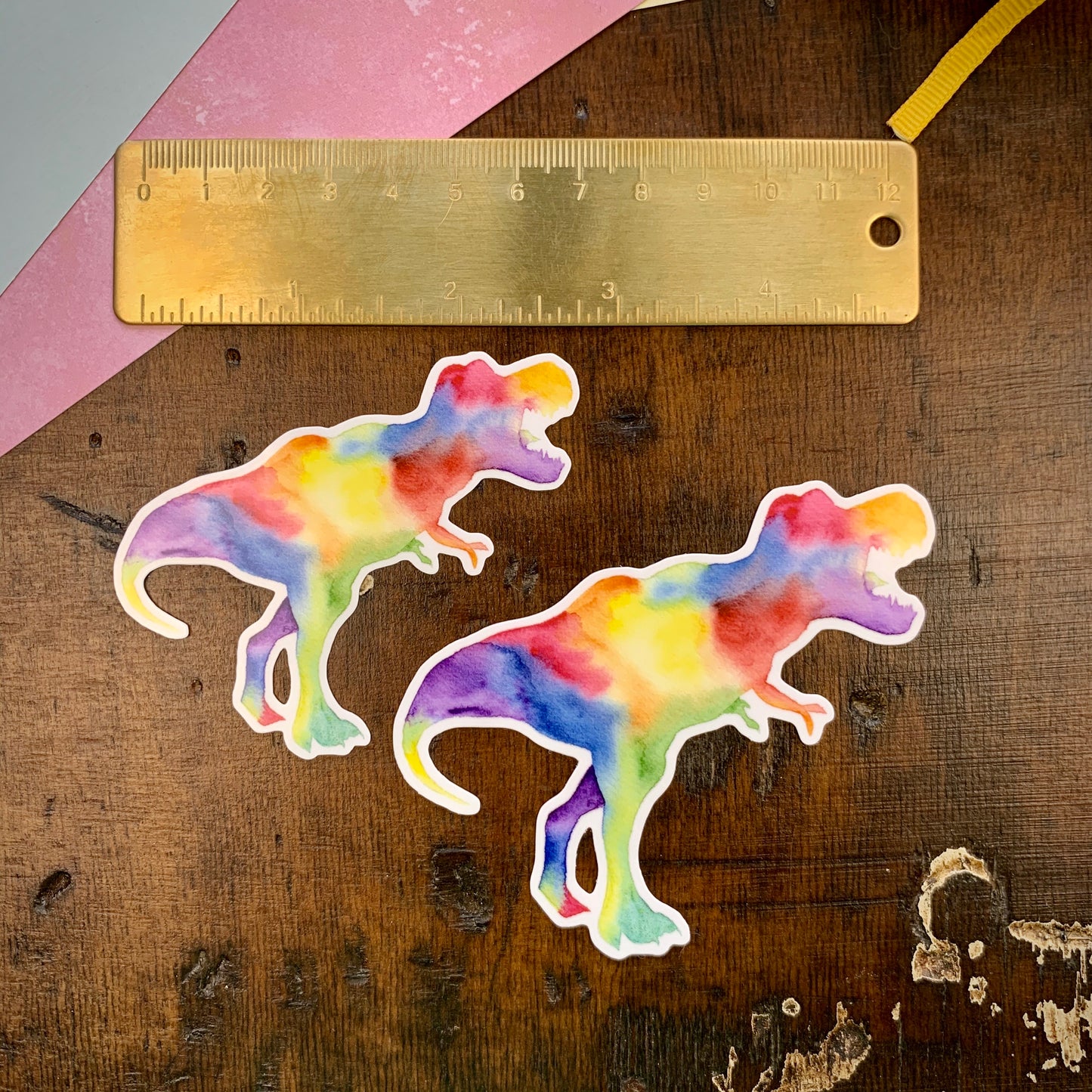 Rainbow T-Rex Vinyl Sticker