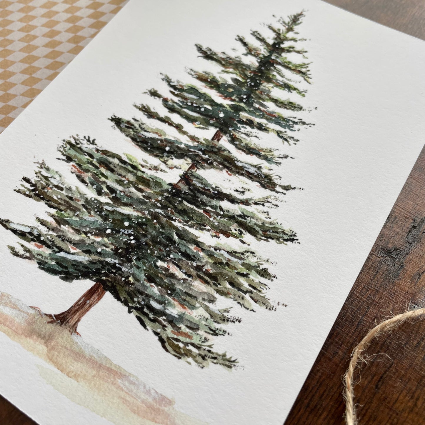 Pine Tree Watercolor Print