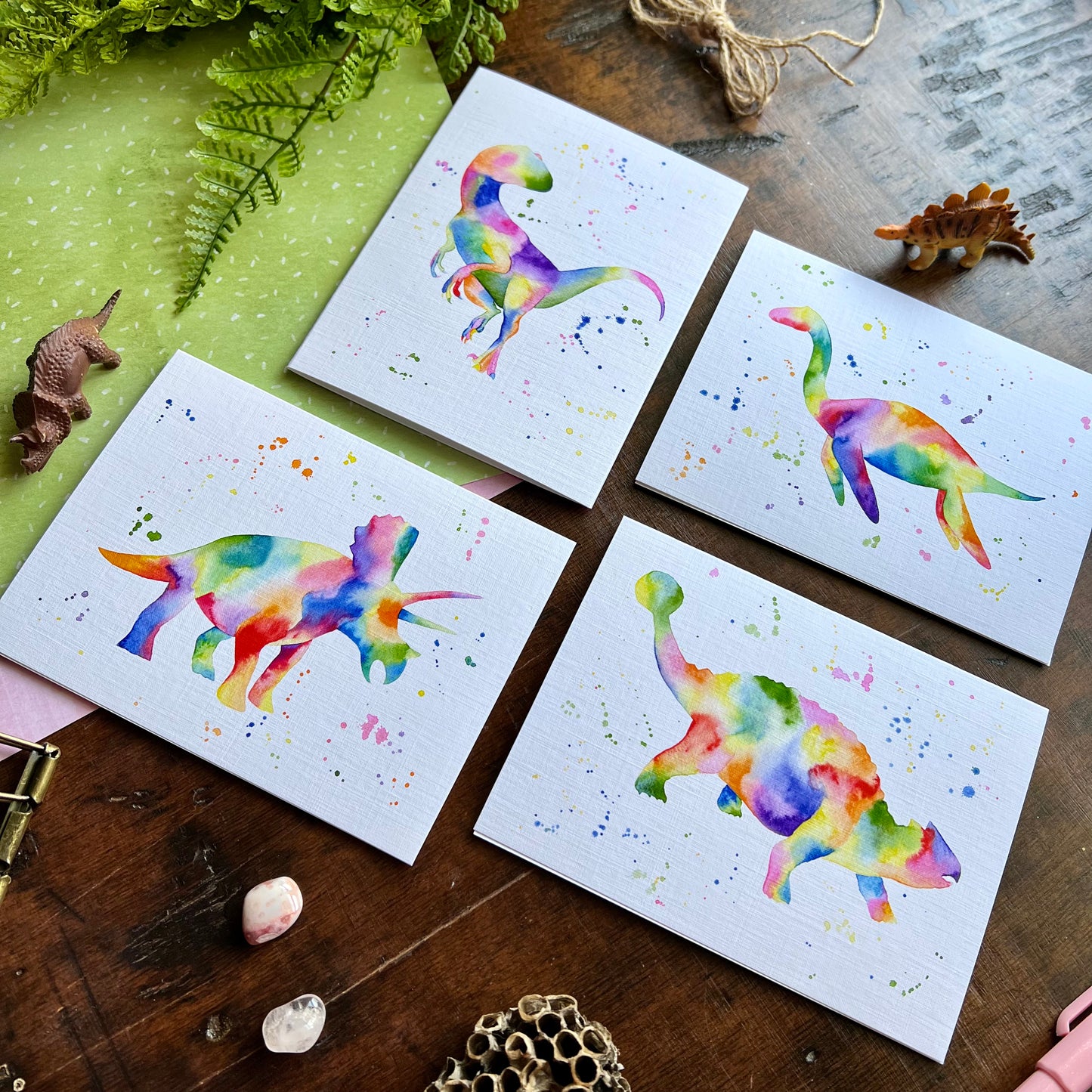 Rainbow Dinosaur Card Set 2