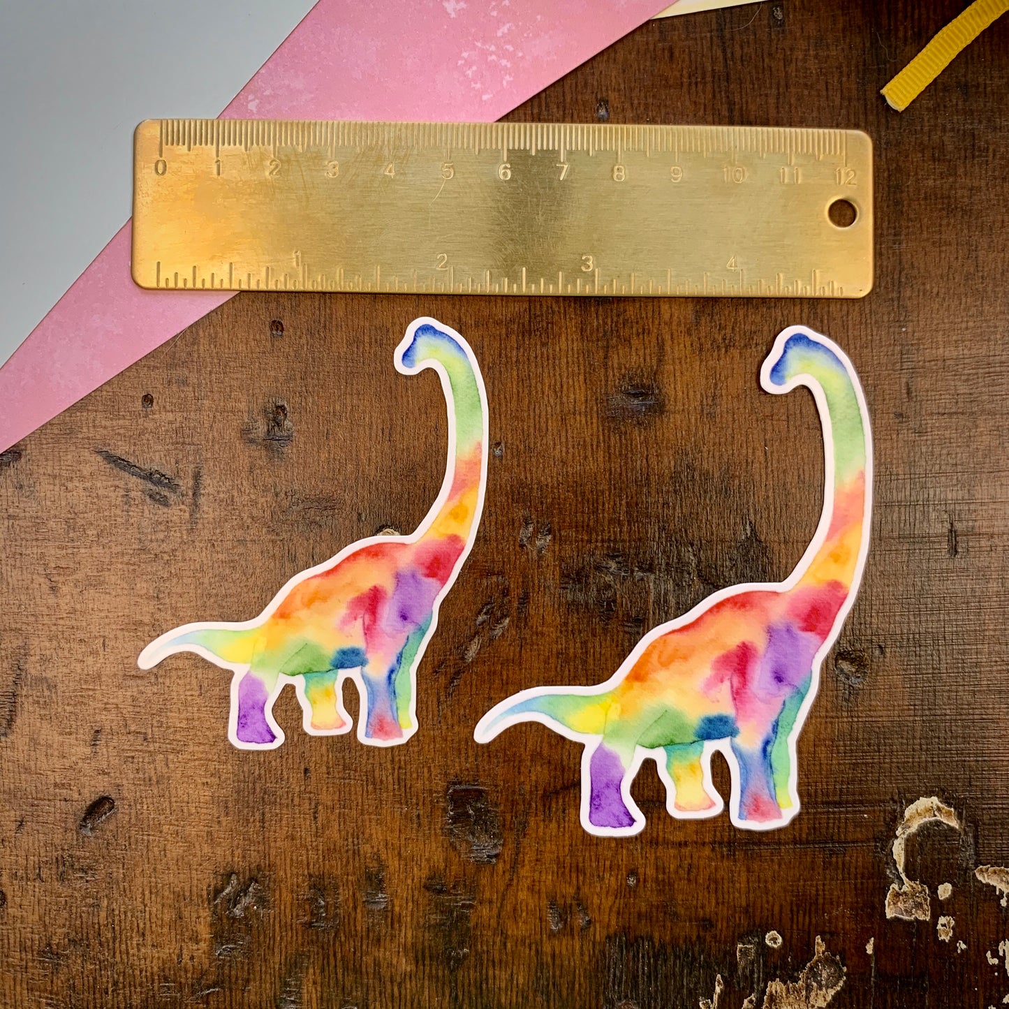 Rainbow Brachiosaurus Vinyl Sticker