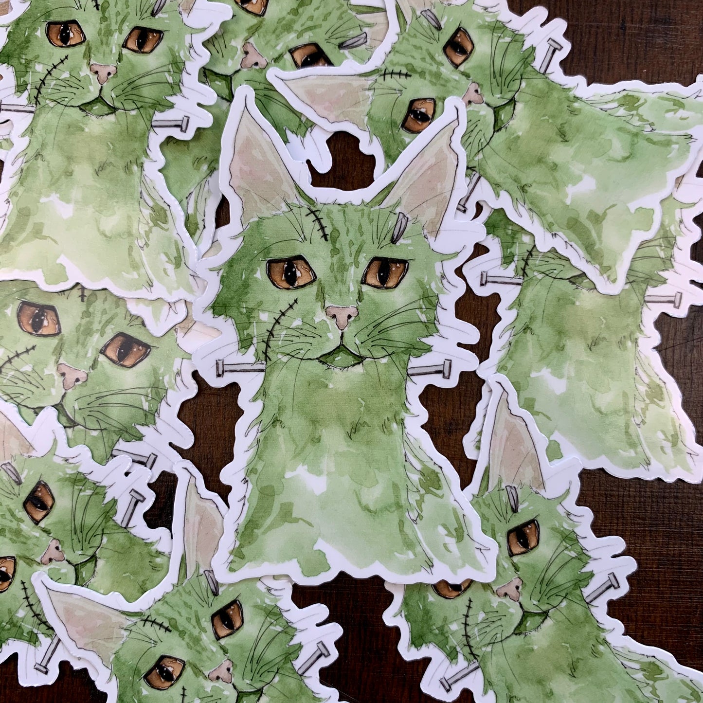 Parmesan the Cat as Frankenstein Vinyl Sticker