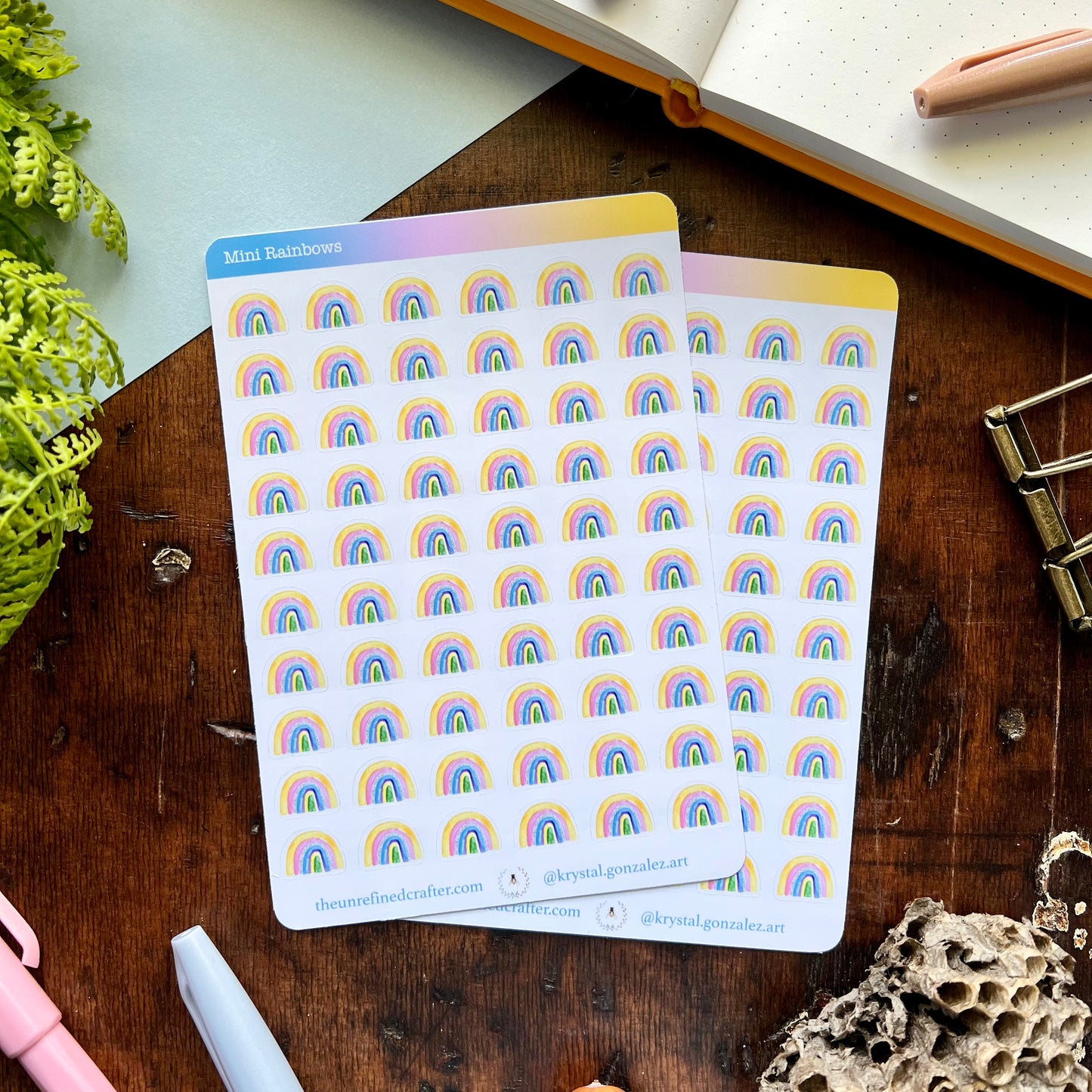 Mini Rainbows Sticker Sheet