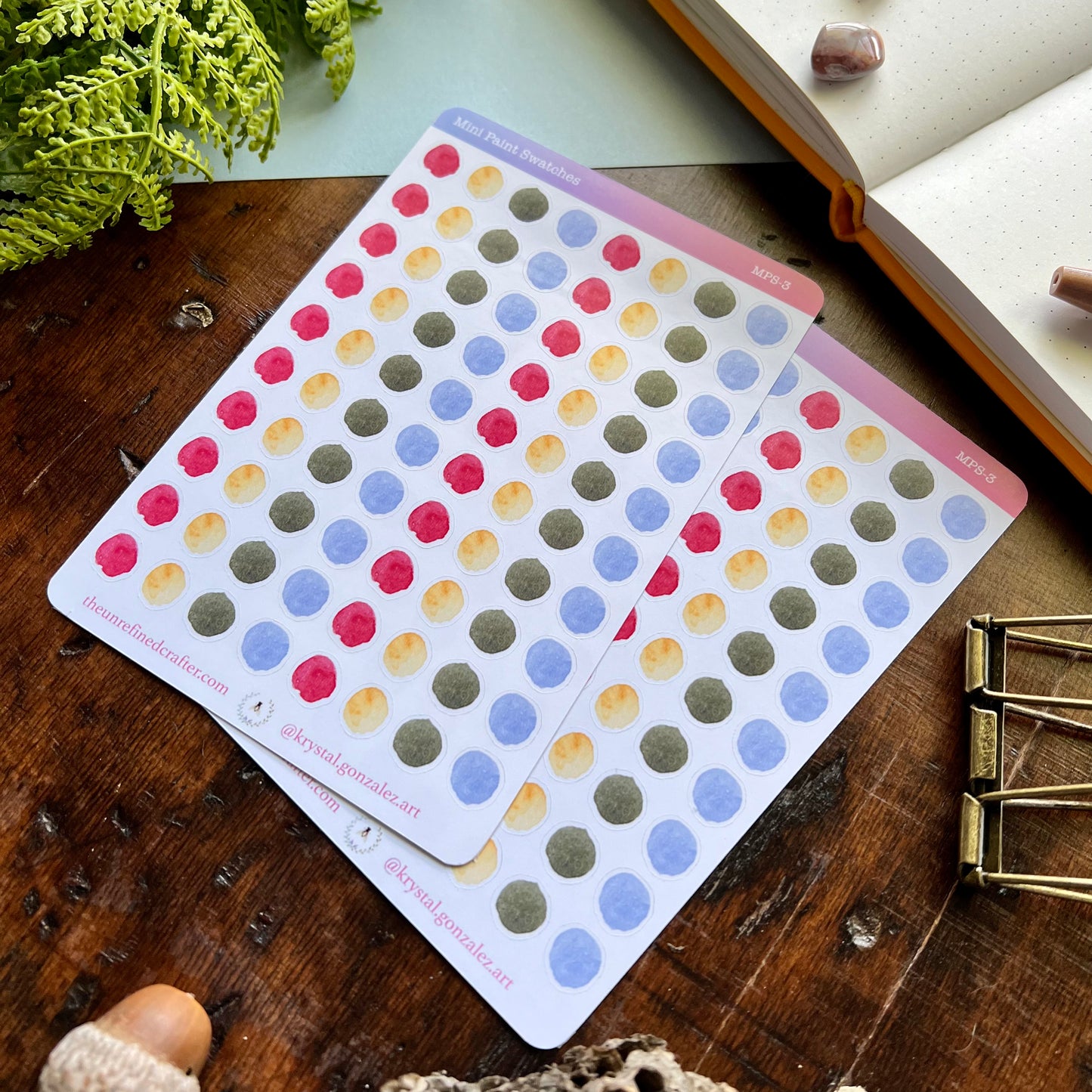 Mini Paint Swatch Dots Sticker Sheet
