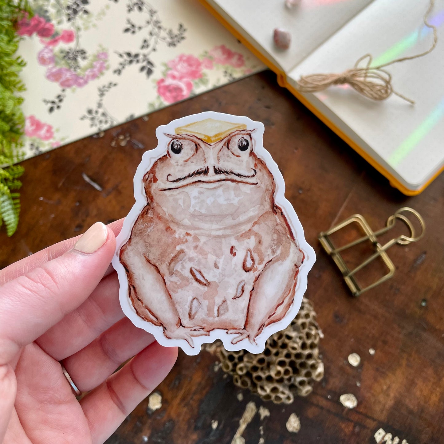 Lucas the French Baguette Toad Vinyl Sticker