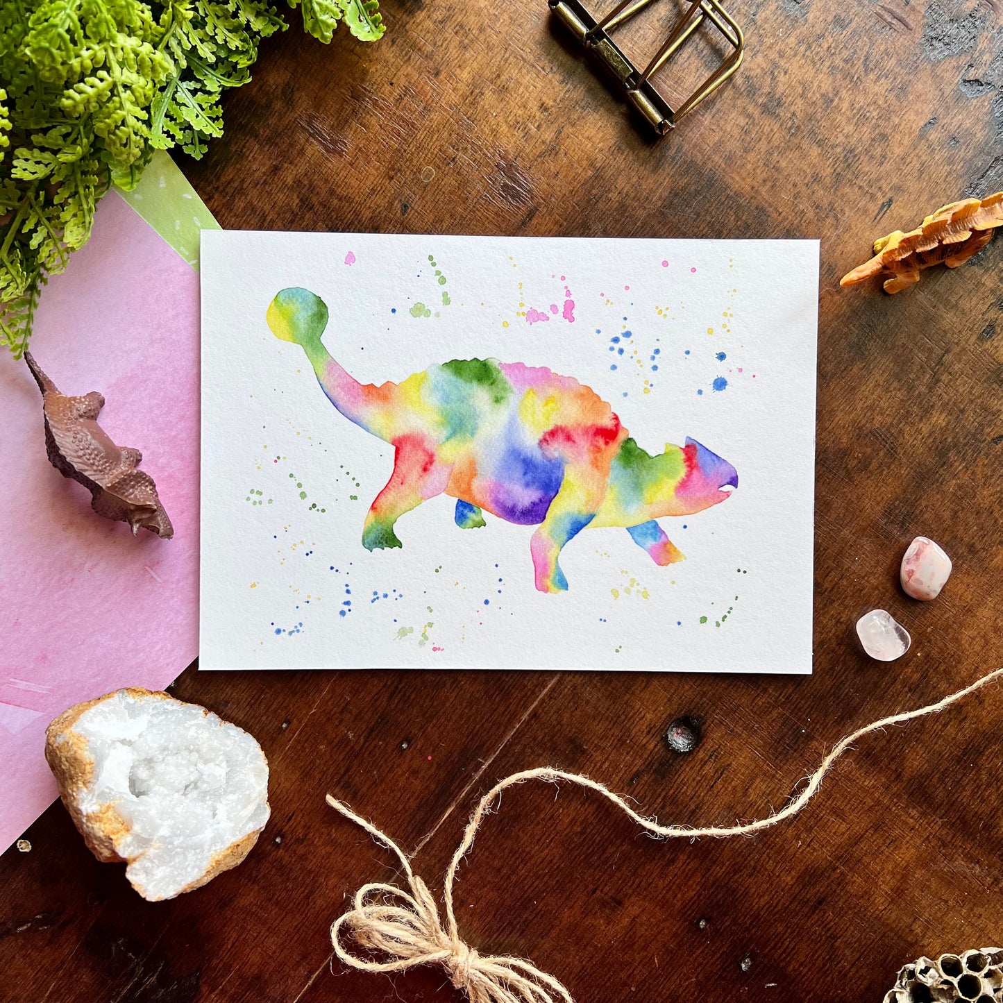 Rainbow Ankylosaurus Print